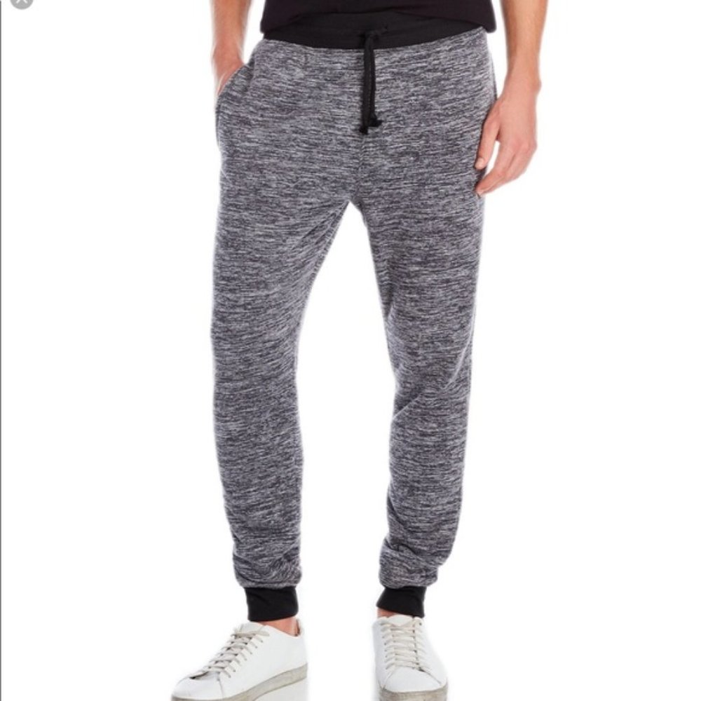 NWT MENS SHERPA LINED COZY JOGGERS LIGHT GRAY Small